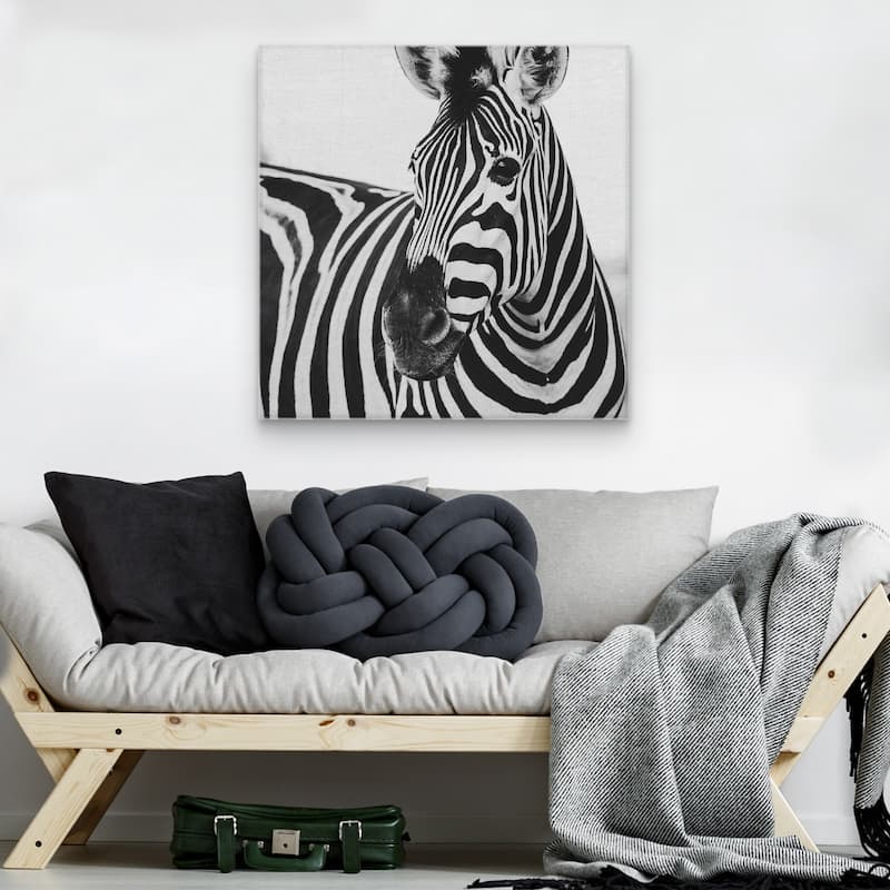 Zebra Close Up by Frida Bredesen Canvas Art Print