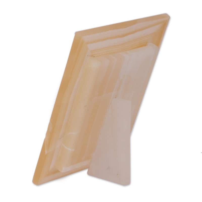 Novica Handmade Amber Stripes Onyx Photo Frame (4X6)