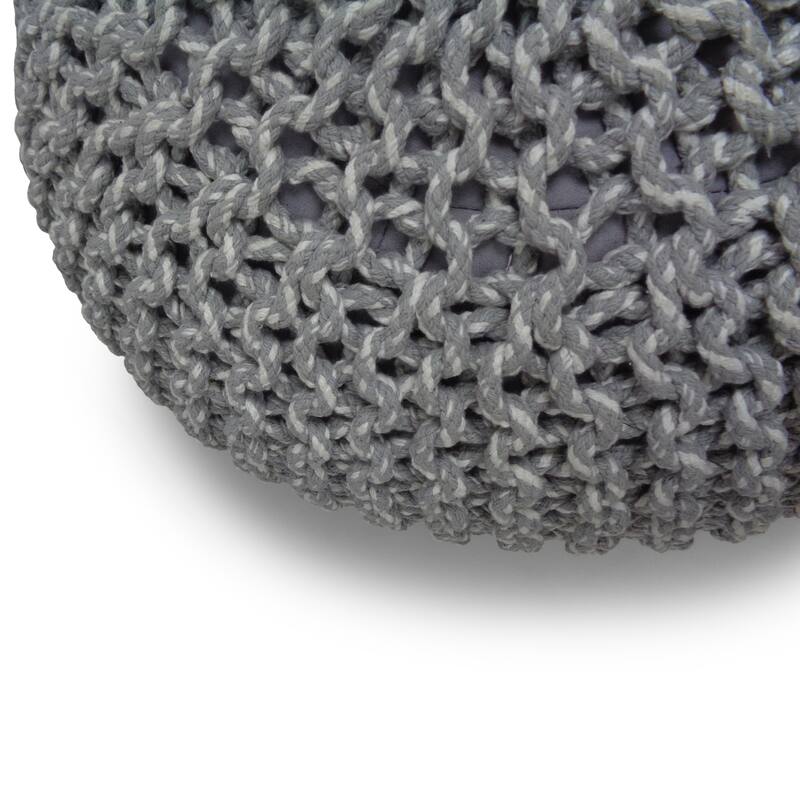 WYNDENHALL Rigby Boho Round Hand Knit Pouf