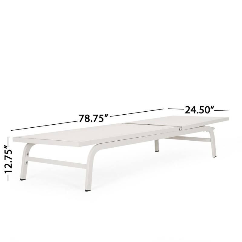 Outdoor aluminum frame mesh chaise lounge chair Set of 2