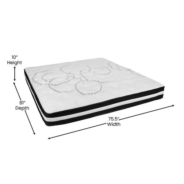 dimension image slide 9 of 19, Tufted Platform Bed with 10in. Pocket Spring Mattress