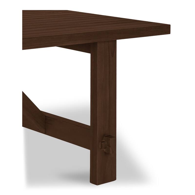NADAAL STUDIOS Zirelle Outdoor Dining Table, Traditional Slatted Top, FSC Certified Solid Teak, Seats 8-10, Brown