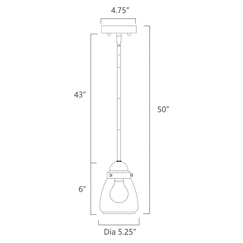 Yellowstone 1-Light Oil Rubbed Bronze Pendant with Seeded Glass Shade - Oil Rubbed Bronze
