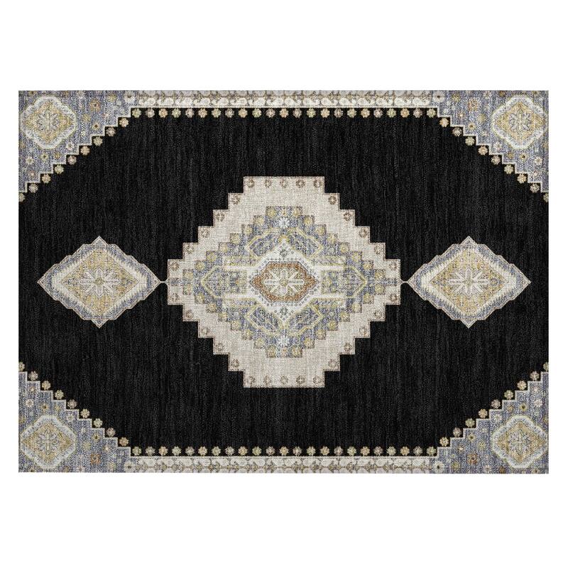 Machine Washable Indoor/ Outdoor Boho Traditional Chantille Rug