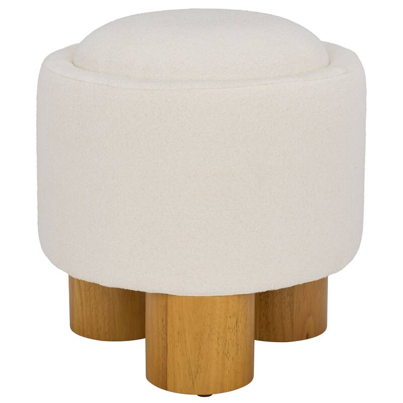 SAFAVIEH HOME Posner Ottoman - Ivory/Natural