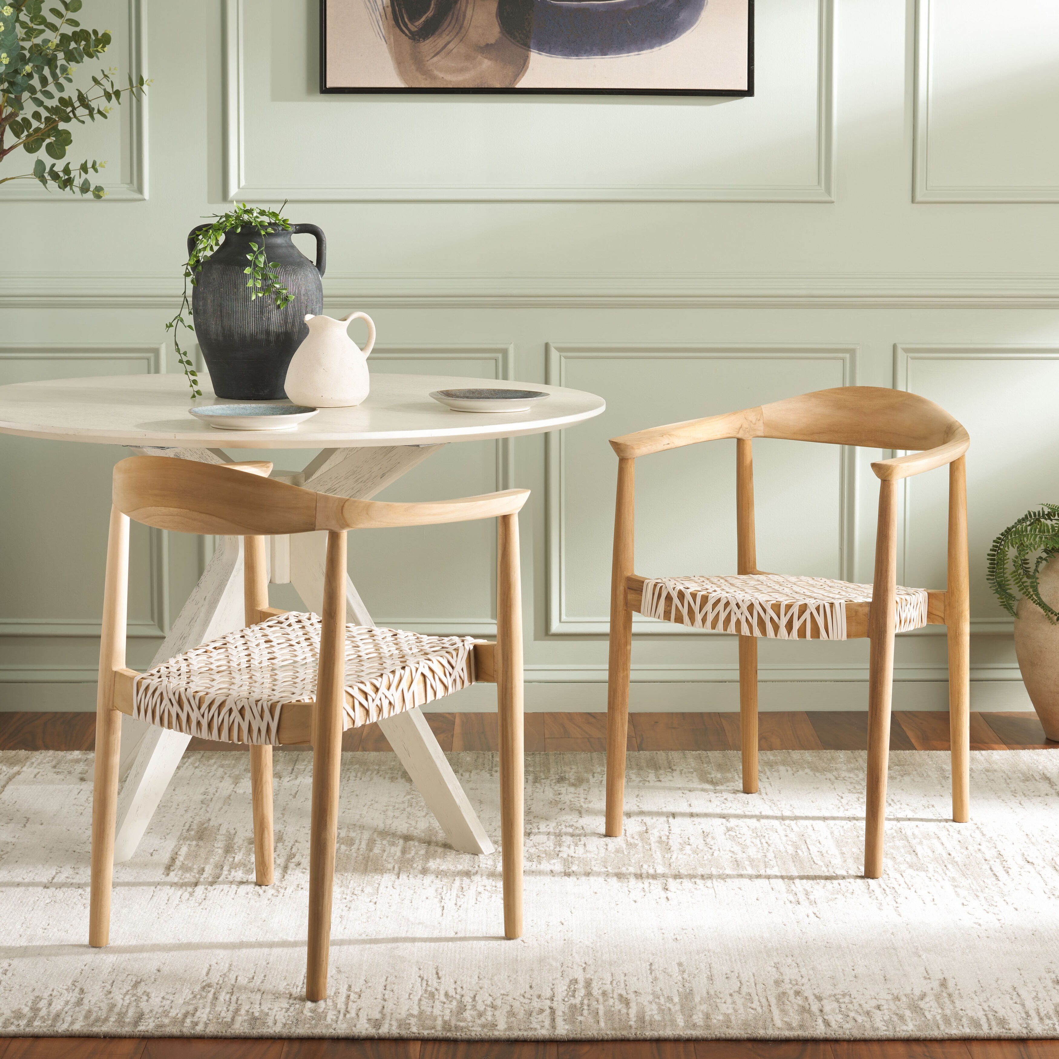 【予約販売品】 SAFAVIEH Bandelier of (Set Chair Dining Stacking Wood Solid ダイニングチェア