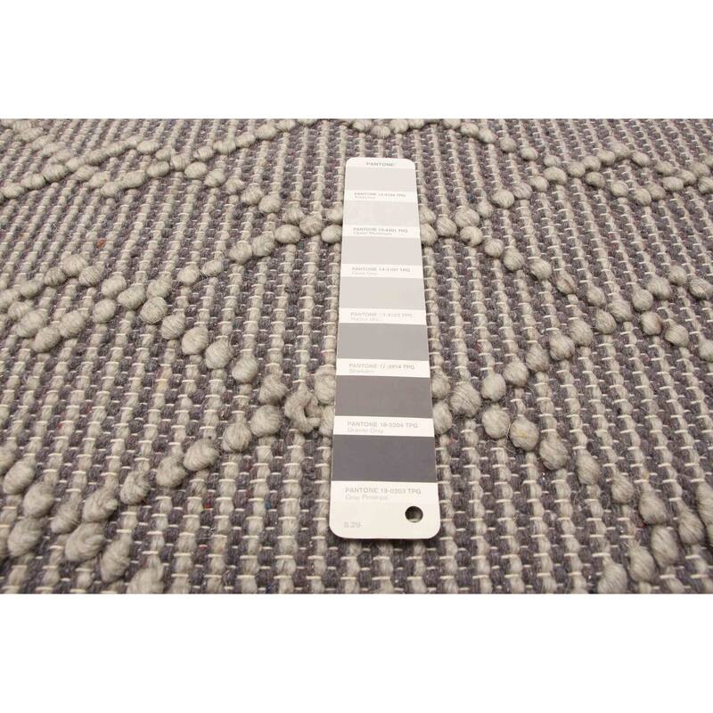 ECARPETGALLERY Braid weave Sienna Grey Wool Rug - 5'1 x 8'2