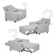 preview thumbnail 34 of 64, 3-in-1 Adjustable Sleeper Sofa Bed, Pull Out Chair Sofa, Convertible Folding Bed for Living Room
