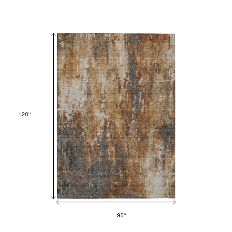 HomeRoots Abstract Transitional Rectangle Outdoor Rug