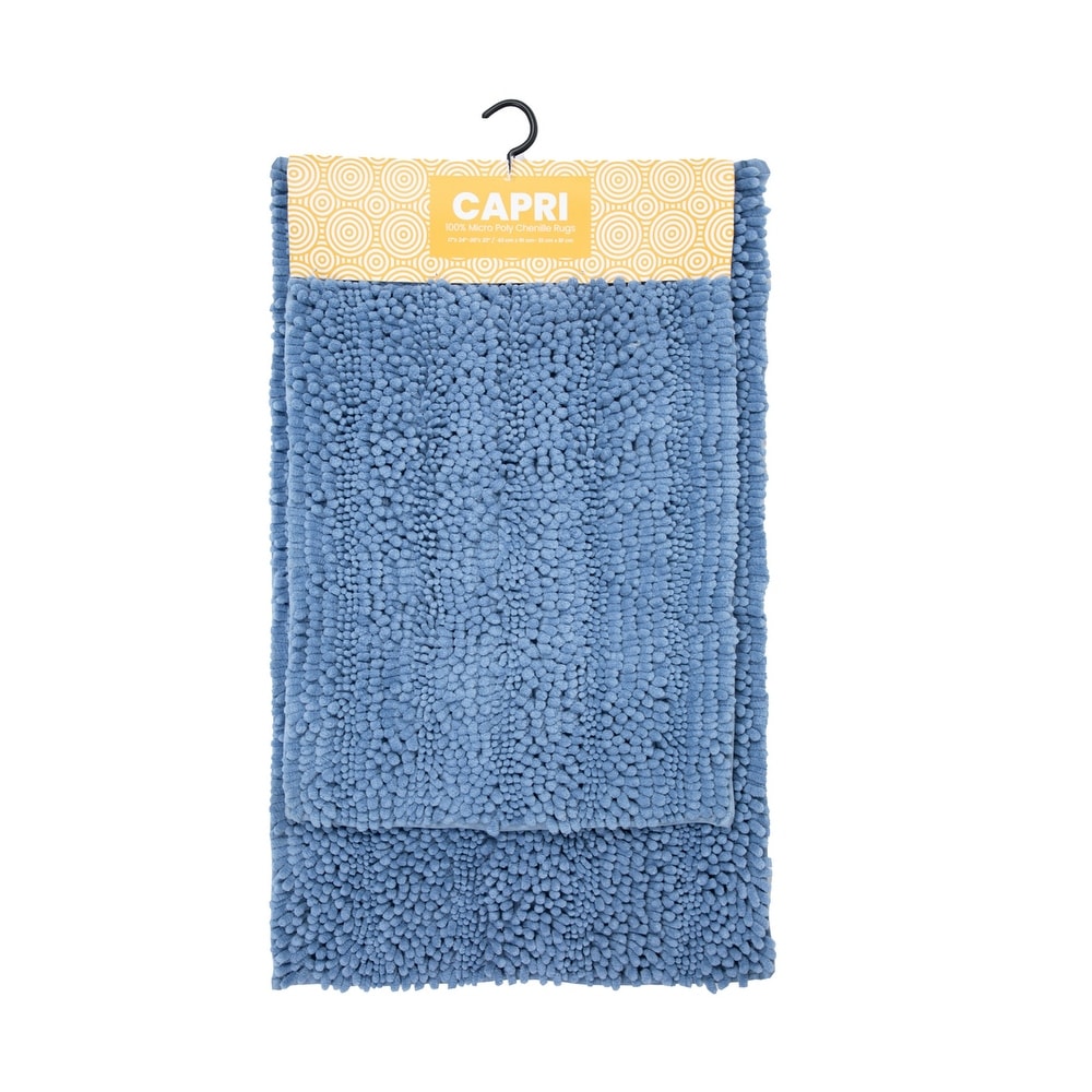 Skycarper 3PCS Chenille Hand Towel, Bath Hand Towel with Hanging Loop,  Hanging Kitchen Hand Towel, Soft Absorbent Microfiber Hand Towel, Blue