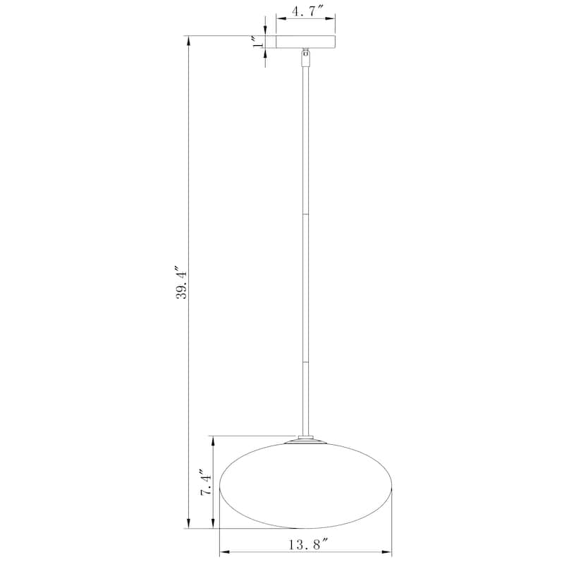 Livia Chrome Pendant Light with Glass Oval Frosted Shade