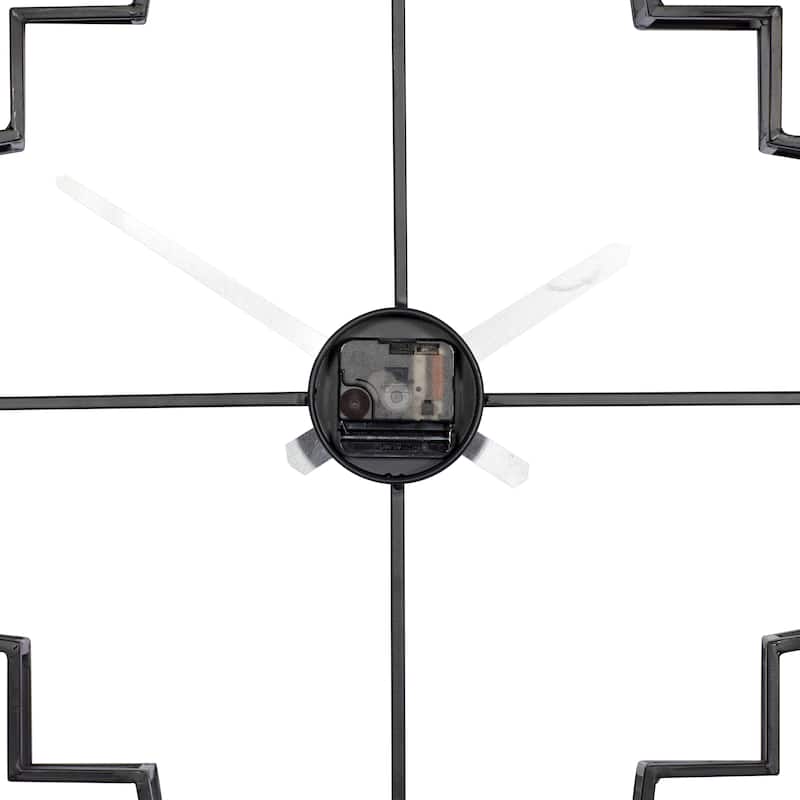 CosmoLiving by Cosmopolitan Gold or Black Metal Open Frame Quatrefoil Wall Clock - 24 x 3 x 24