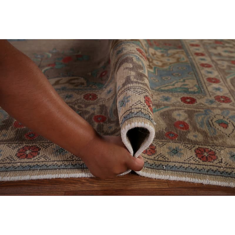 Over Dyed Distressed Tabriz Persian Vintage Rug Handmade Wool Carpet - 8'1" x 11'4"