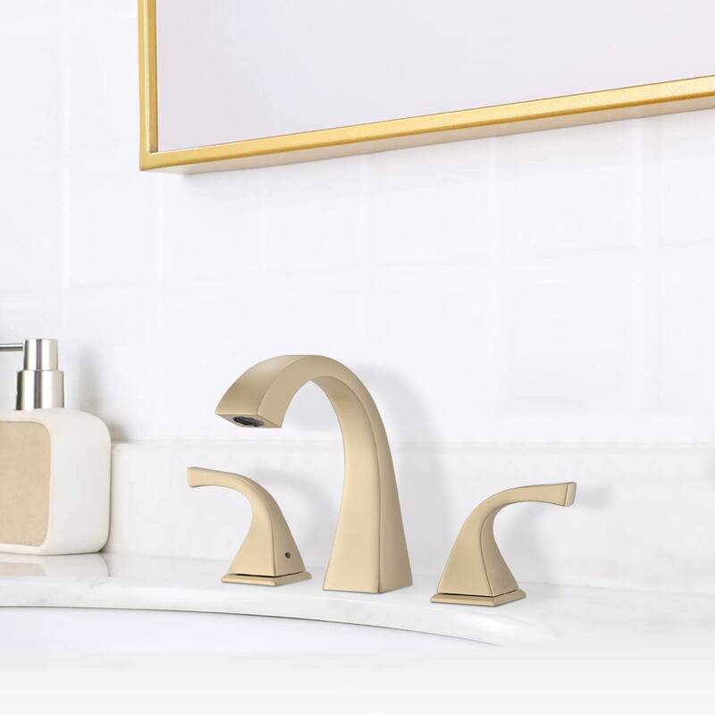 Brushed Nickel 2-Handle Widespread Bathroom Sink Faucet with Drain - Rust-Resistant Brass, High Flow Rate, Easy Installation