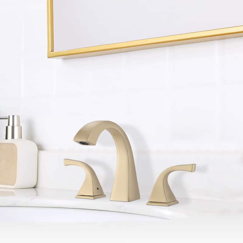 Modern 2 Handle Bathroom Sink Faucet with Ceramic Valve Core, Anti Corrosion, Anti Rust, Anti Fingerprint - Yellow