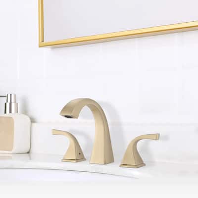 Modern 2 Handle Bathroom Sink Faucet with Ceramic Valve Core, Anti Corrosion, Anti Rust, Anti Fingerprint