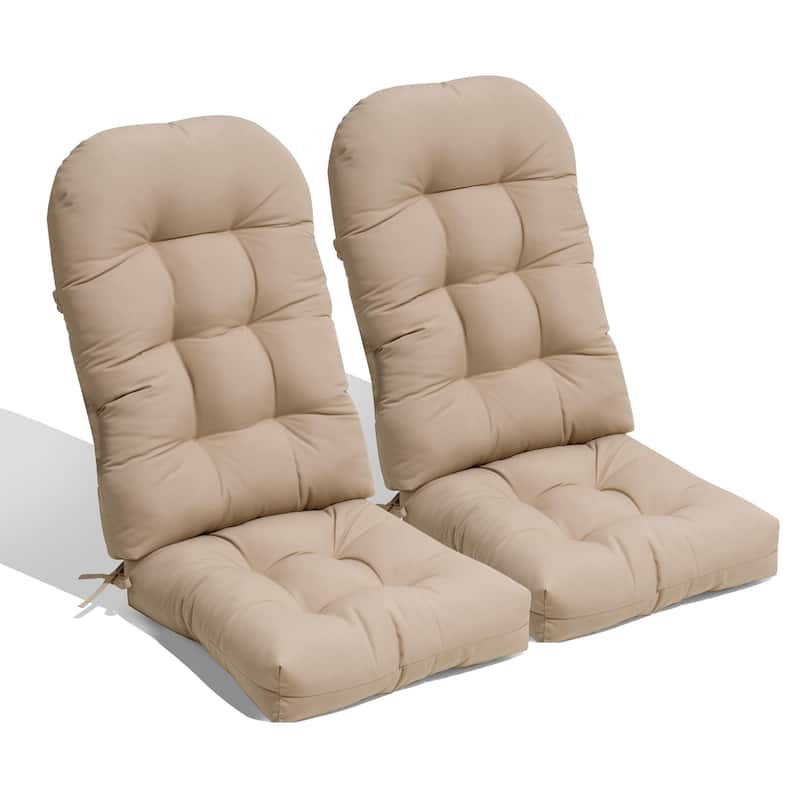 Outdoor Adirondack Chair Cushion Rocking Chair Cushions Thickened Patio Chair Pad with Sunbrella - 2PC - Beige