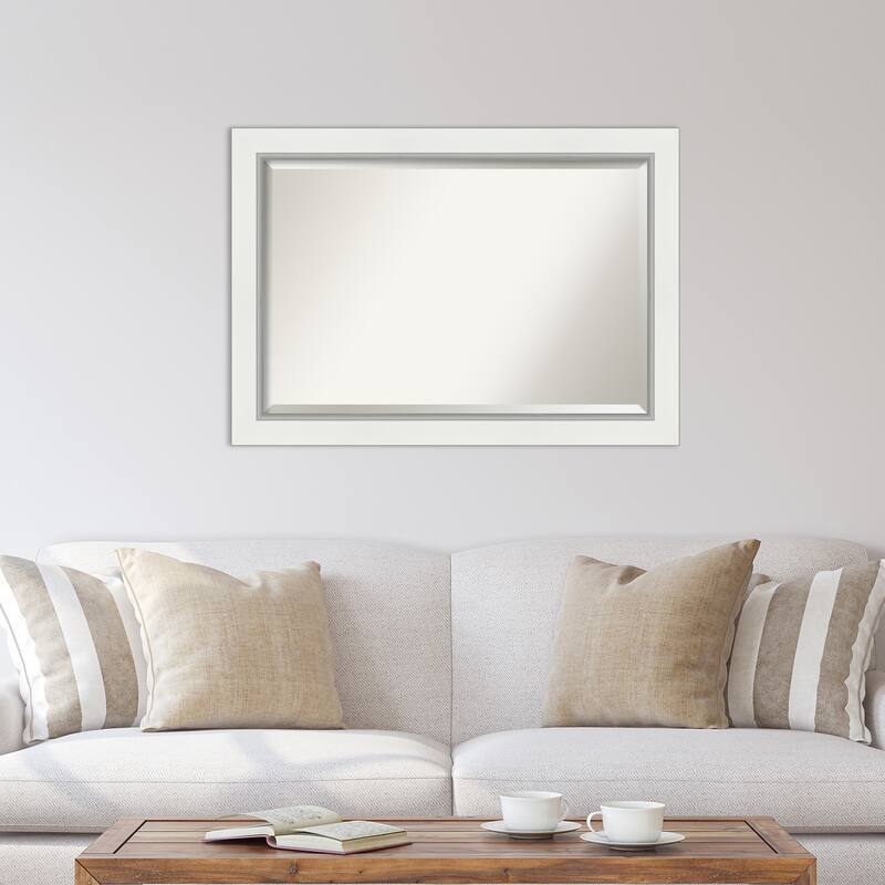 Beveled Wall Mirror - Eva Black Silver Frame