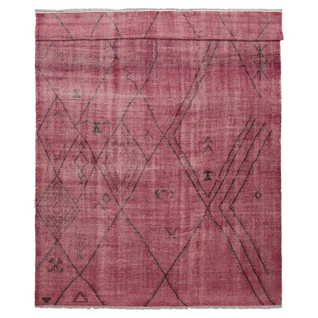 ECARPETGALLERY Hand-knotted Tangier Dark Magenta Wool Rug - 9'6 x 13'9