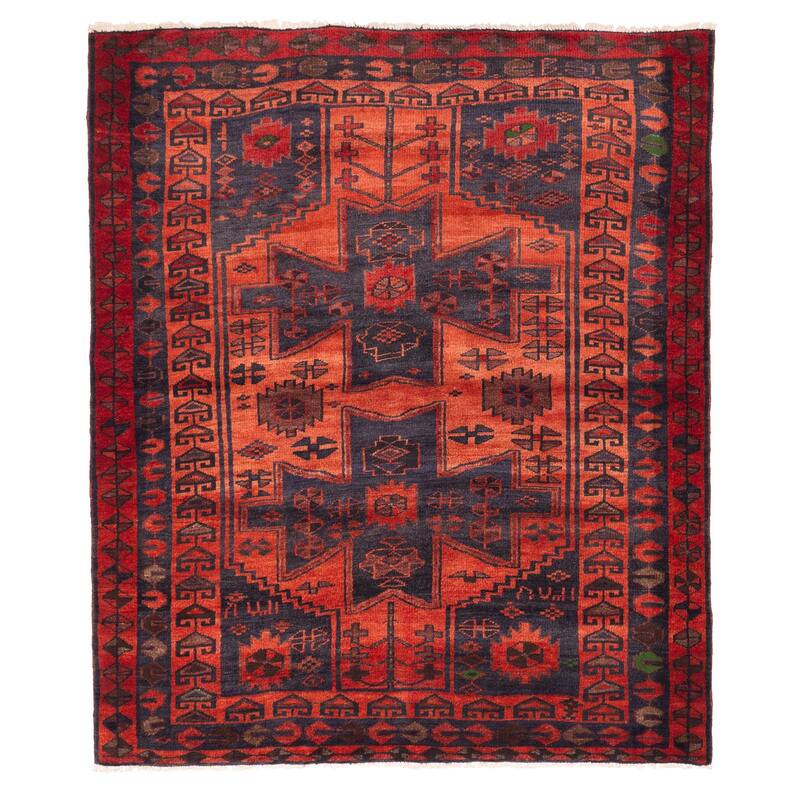 ECARPETGALLERY Hand-knotted Melis Vintage Light Red Wool Rug - 5'9 x 6'8