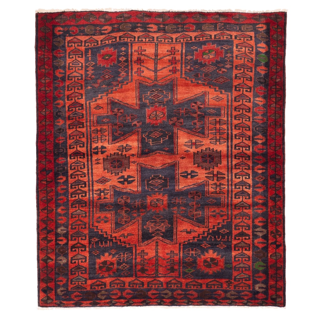 ECARPETGALLERY Hand-knotted Melis Vintage Light Red Wool Rug - 5'9 x 6'8