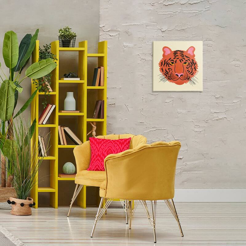 Stupell Modern Wild Tiger Face Canvas Wall Art Design By Carrie Cantwell
