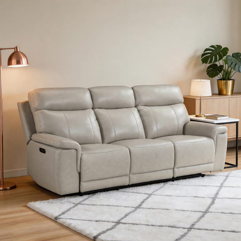 Vireo 87" Leather Power Double Reclining Sofa with Power Headrest