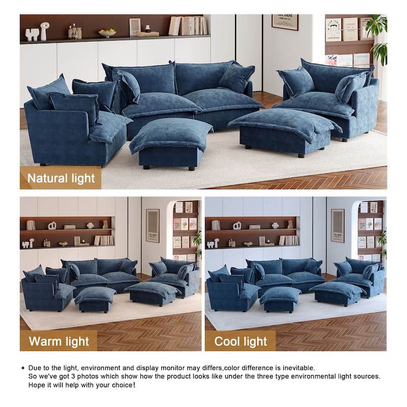 Double Layer Cushion Comfy Cloud Modular Sectional Sofa Set
