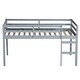 preview thumbnail 9 of 45, Wooden Low Height Twin Size Loft Bed with Ladder,Strengthened Slats