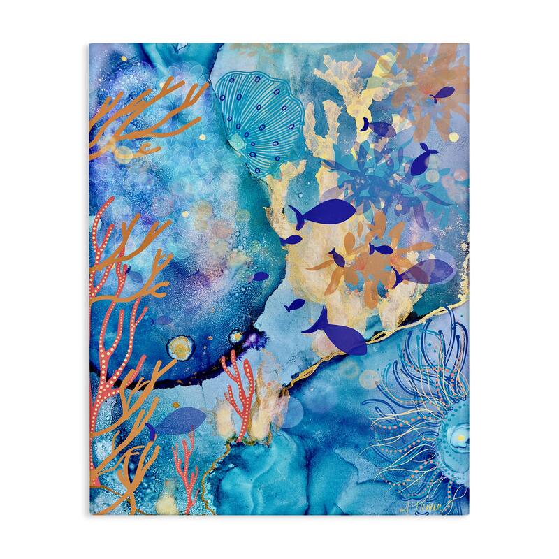 Stupell Coral & Sea Life Collage Canvas Wall Art Design By Amy Tieman - 36 x 48