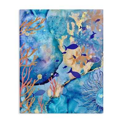 Stupell Coral & Sea Life Collage Canvas Wall Art Design By Amy Tieman