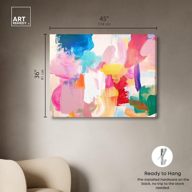 Pastel Riot II Colorful Canvas by Art Remedy, Gallery Wrapped