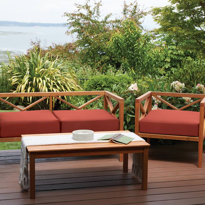 Classic Accessories Ravenna Water-Resistant 72 x 21 x 3 Inch Patio Chaise Lounge Cushion Slip Cover, Spice