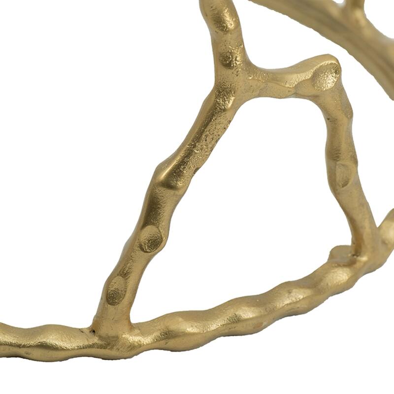 Twig Round Side Table with Glass Top - 23.5" - Gold