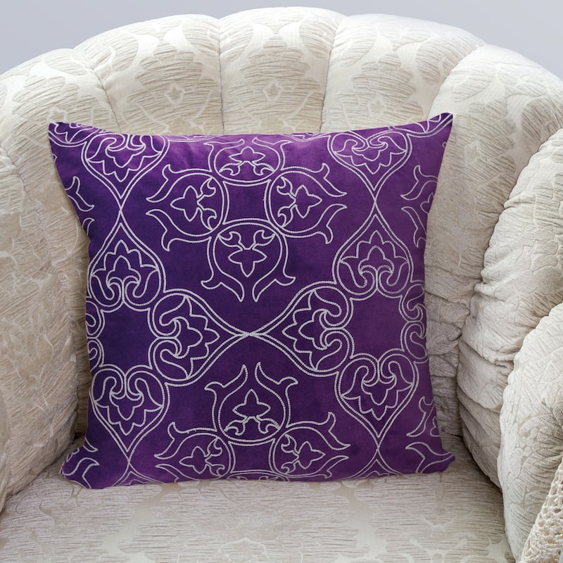 Hadzic Contemporary Purple Accent Pillows (Set of 2) by Gracewood Hollow