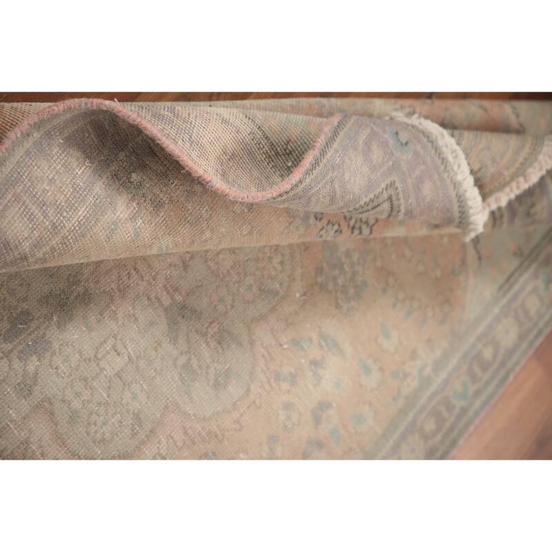 Hand Knotted Oriental 100% Wool Carpet Traditional Floral Pink Tabriz Area Rug - 4' 7'' X 3' 1''