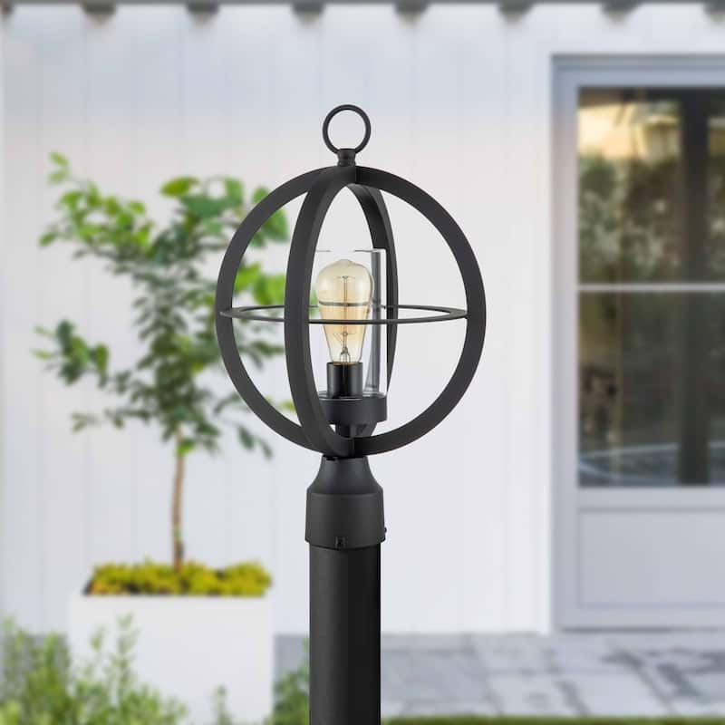 C Cattleya Black 1-light 9.75"/12" Global Cage Outdoor Post Light