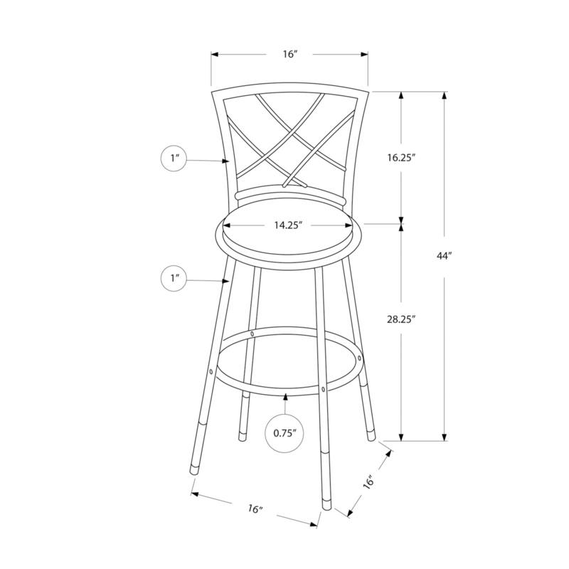 Modern PU Leather Bar Stools Set of 2 with Swivel Seat, Comfortable Counter Height Stools for Kitchen Island