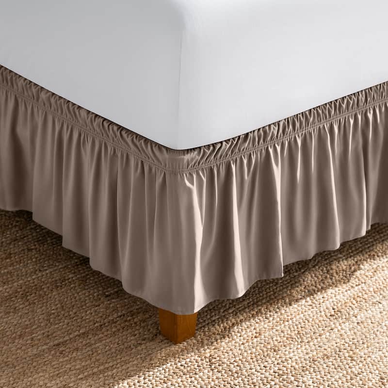 Bare Home Adjustable Wrap Around Bed Skirt - Twin XL - Taupe
