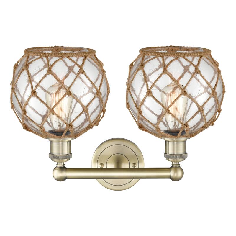 Innovations Lighting Endless Possibilities Edison - Farmhouse Rope - 2 Light 17" Bath Vanity Light
