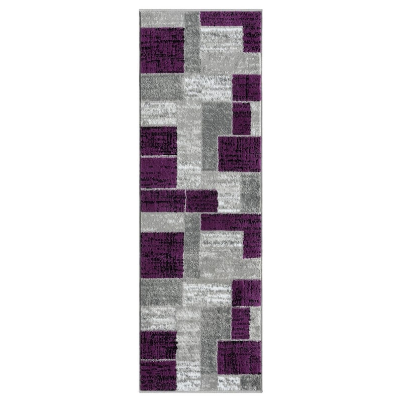 L'Baiet Verena Geometric Area Rug - 2' x 6' - Purple