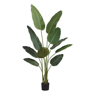 Artificial Plant, 60" Tall, Bird Of Paradise Tree, Indoor, Faux, Fake, Floor, Greenery, Potted, Decorative, Green Leaves