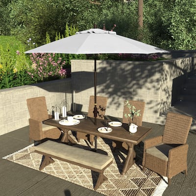 California Umbrella 9' Aluminum Market Umbrella in Bronze, Base Not Included
