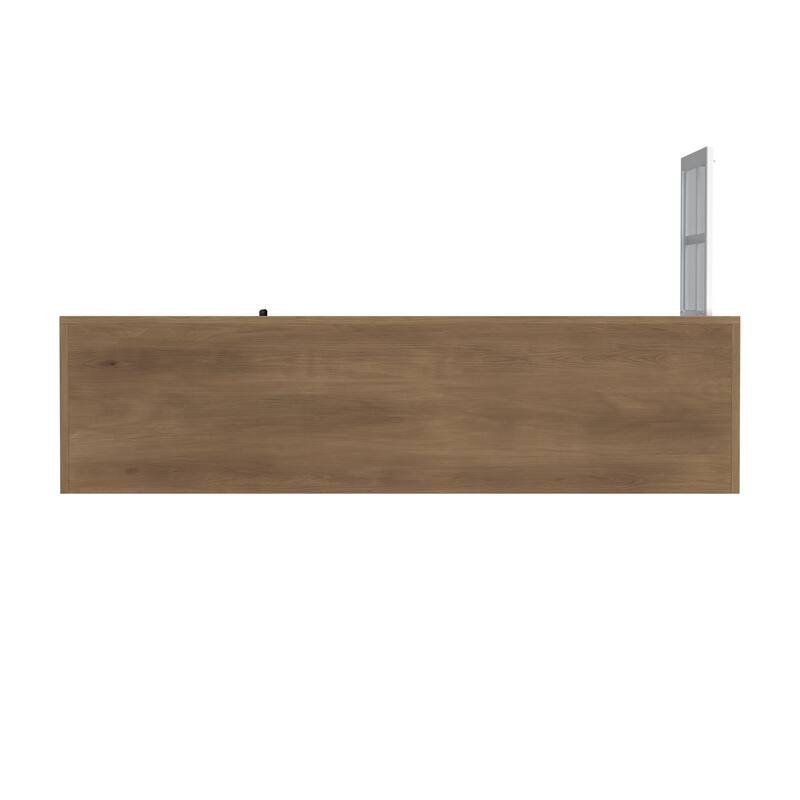 Bridgevine Home Modern Farmhouse 67 inch TV Stand Console for TVs up to 80 inches, No Assembly Required, Two-Tone Finish