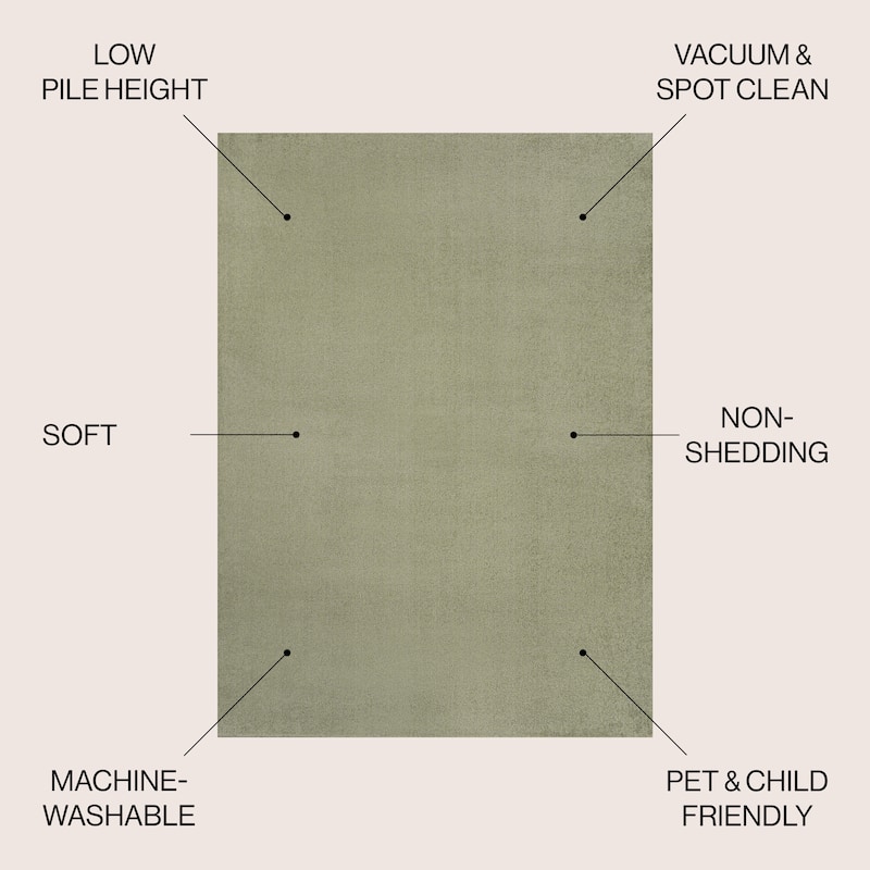 JONATHAN Y Fawning Classic Solid Low-Pile Machine-Washable Terra Area Rug