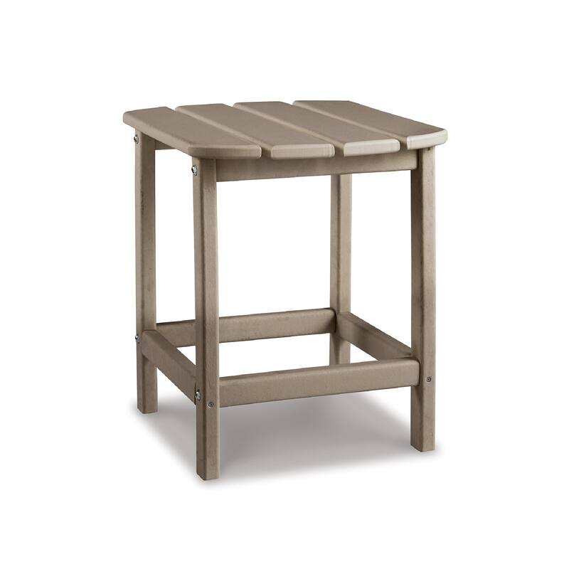 Signature Design by Ashley Sundown Treasure Outdoor Rectangular Poly All Weather End Table - Grayish Brown