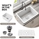preview thumbnail 9 of 7, HOROW Undermount Kitchen Sink, 24" x 19" Dual Mount Large Fireclay Sink with Bottom Grid and Strainer Drain