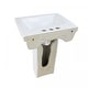 preview thumbnail 9 of 8, Child Size Pedestal Sink - White with 4" Center Set Faucet Holes, Sink Drain With Overflow and P Trap Renovators Supply