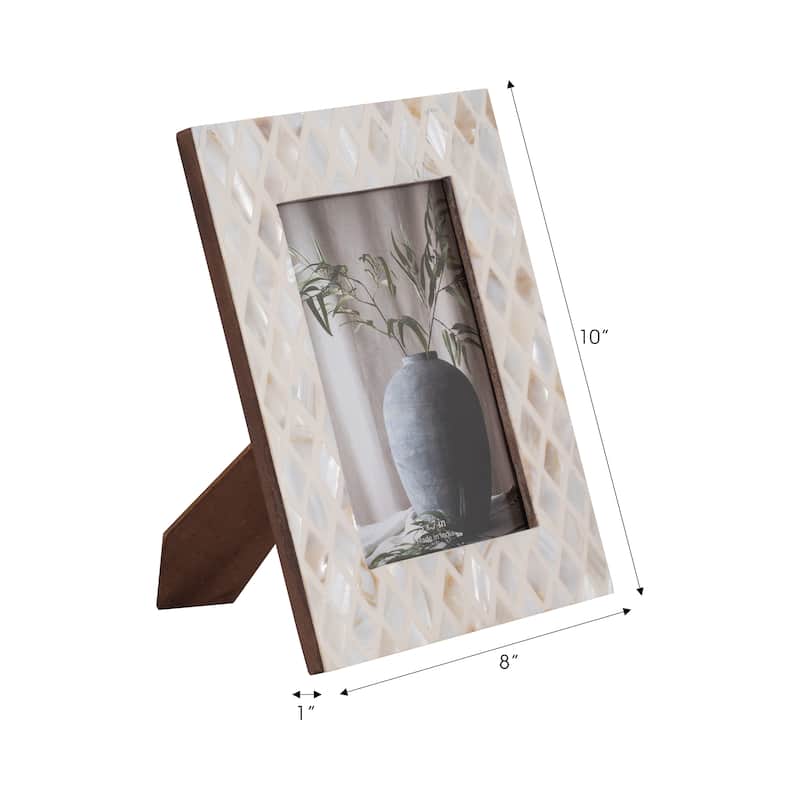 Sagebrook Home Capiz Shell Diamond Photo Frame