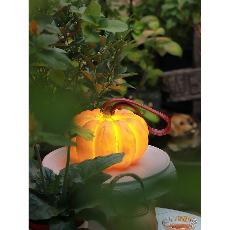 7" Pumpkin Lamp Decor for Outdoor, Halloween - 7 inch